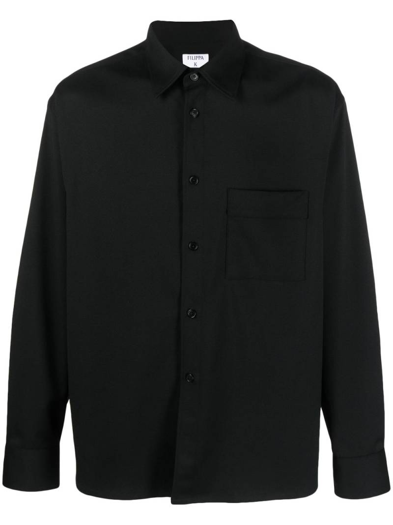 Filippa K classic-collar long-sleeve shirt - Black von Filippa K