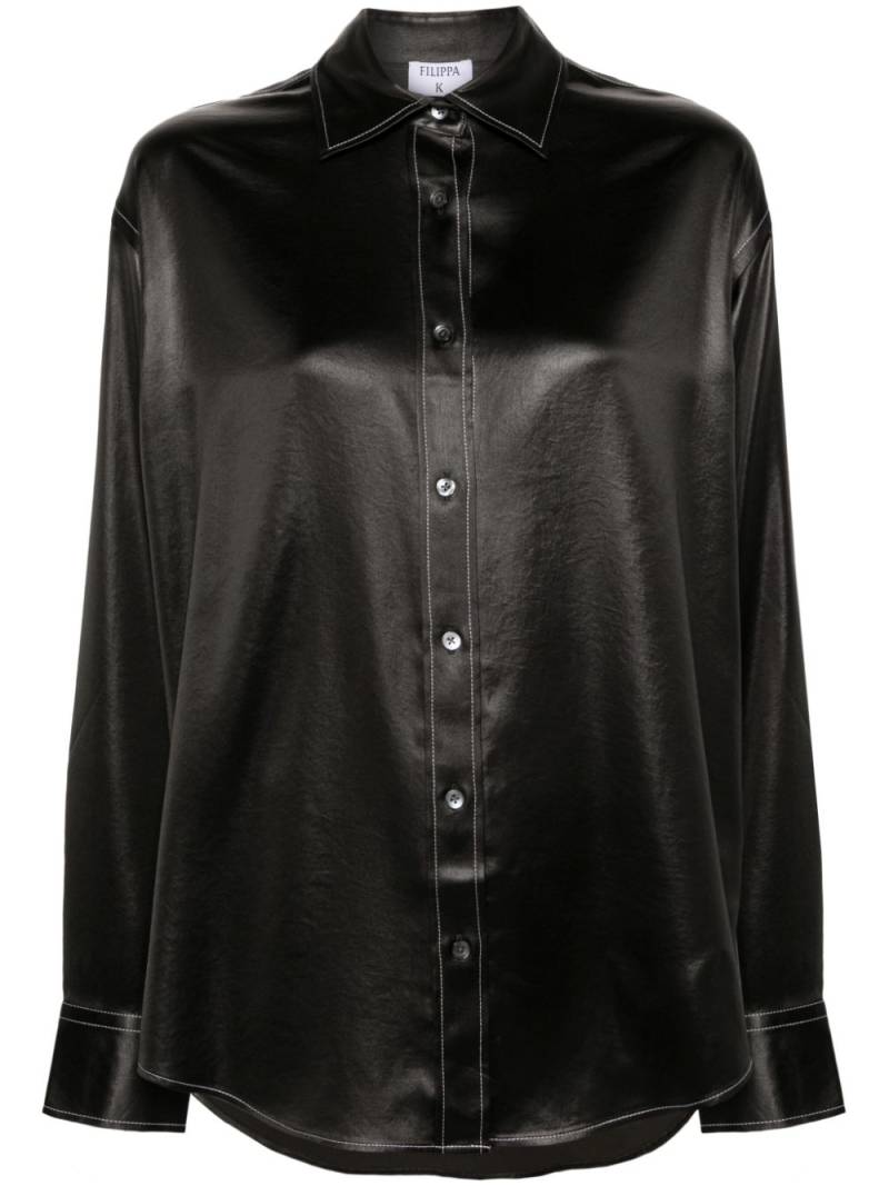 Filippa K classic-collar satin shirt - Black von Filippa K