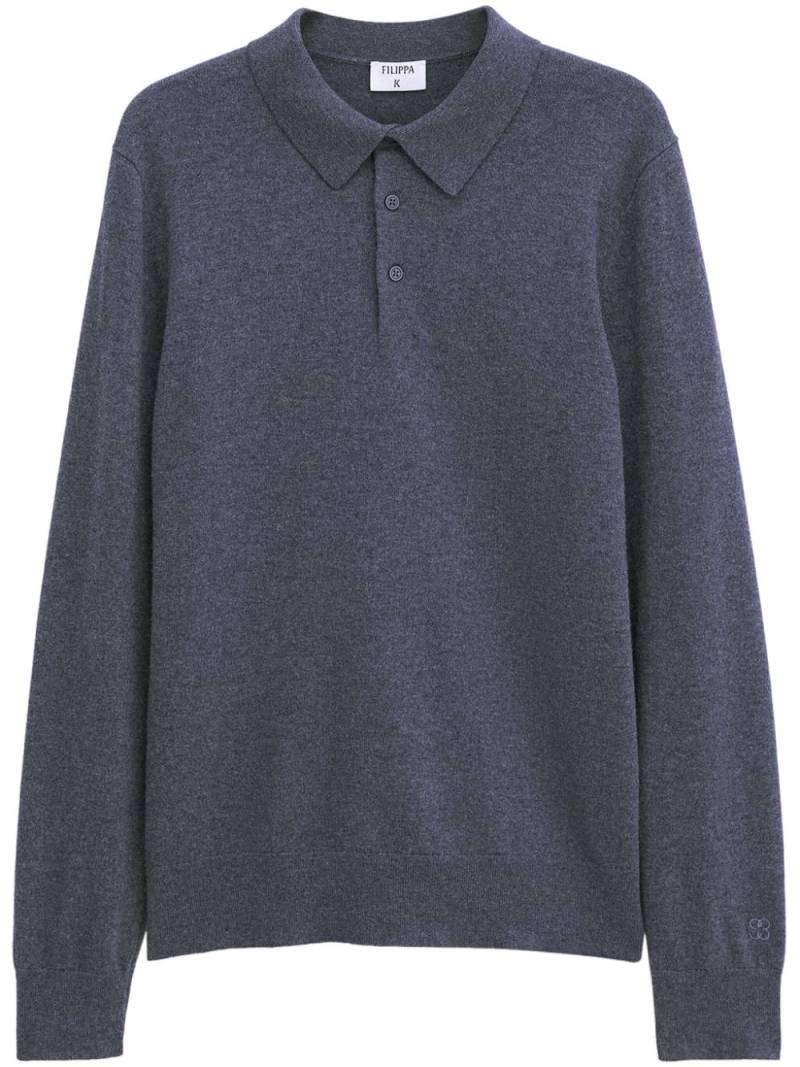 Filippa K fine-knitted long-sleeved polo shirt - Grey von Filippa K