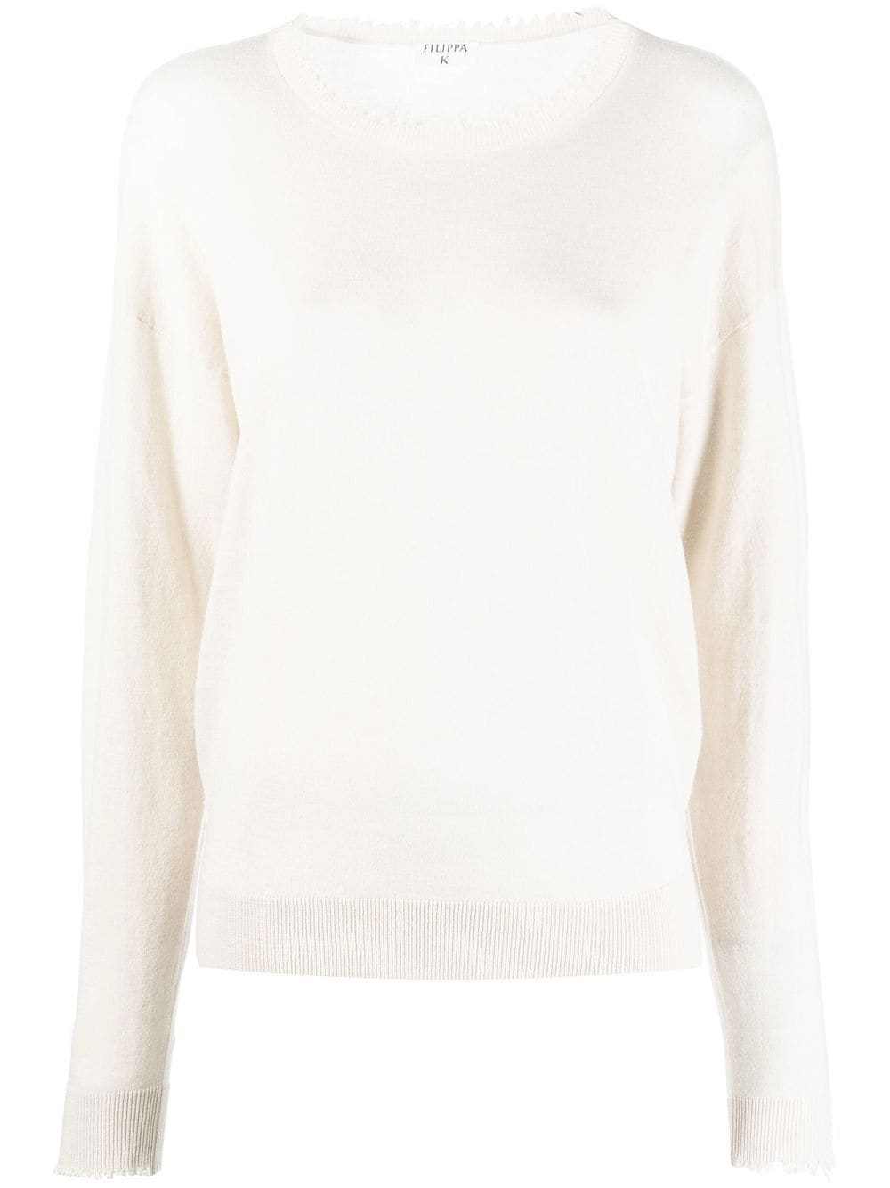 Filippa K frayed-neckline detail jumper - White von Filippa K