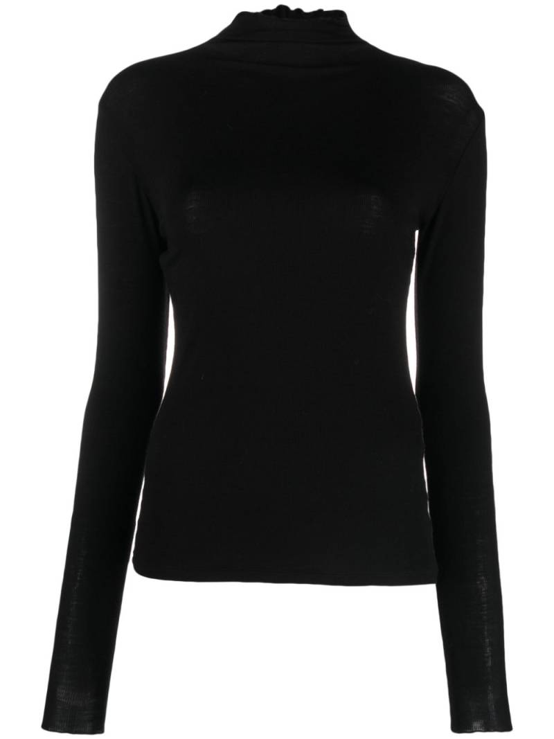 Filippa K frilled high-neck ribbed-knit jumper - Black von Filippa K