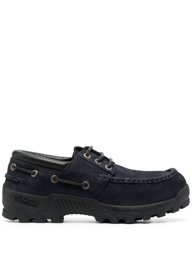 Filippa K lace-up nubuck leather boat shoes - Blue von Filippa K