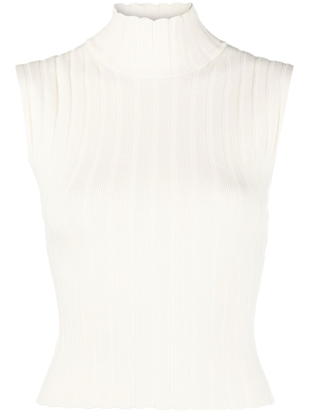 Filippa K mock neck ribbed sleeveless top - White von Filippa K