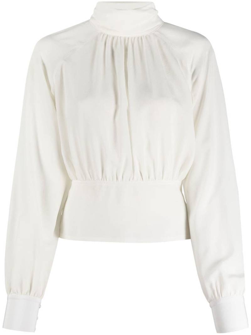 Filippa K mock-neck silk blouse - White von Filippa K