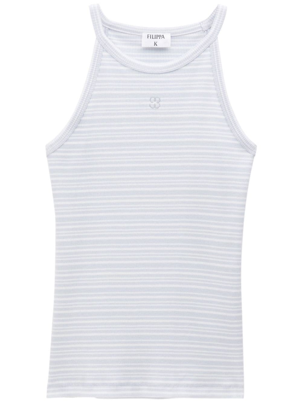 Filippa K monogram-embroidered striped organic cotton tank top - Blue von Filippa K