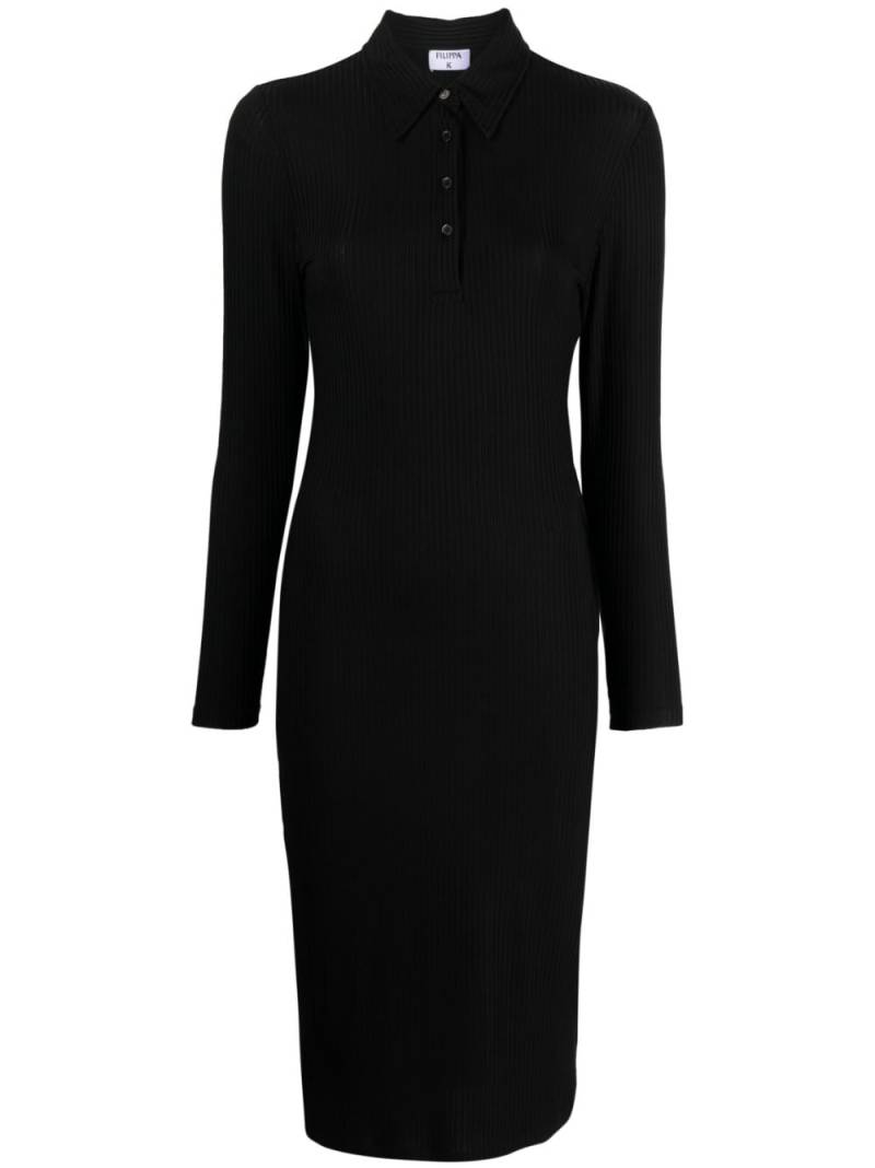 Filippa K ribbed jersey polo dress - Black von Filippa K