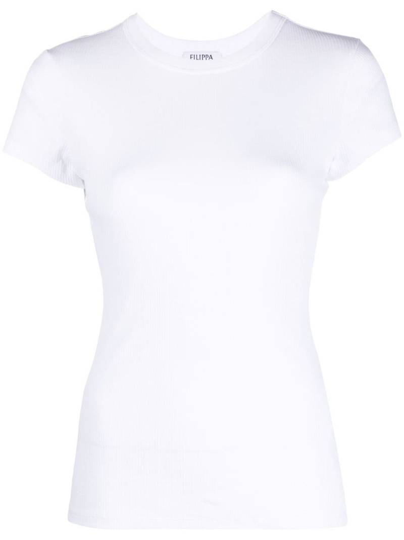 Filippa K ribbed-knit short-sleeved T-shirt - White von Filippa K