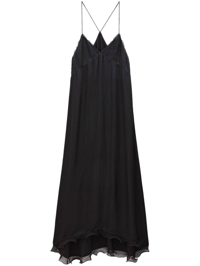 Filippa K ruffled seersucker maxi dress - Black von Filippa K