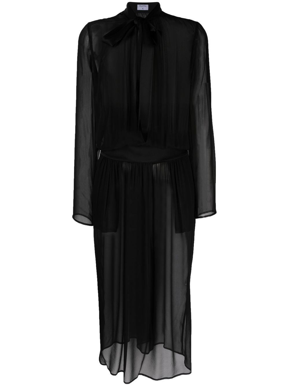 Filippa K sheer neck-tie dress - Black von Filippa K