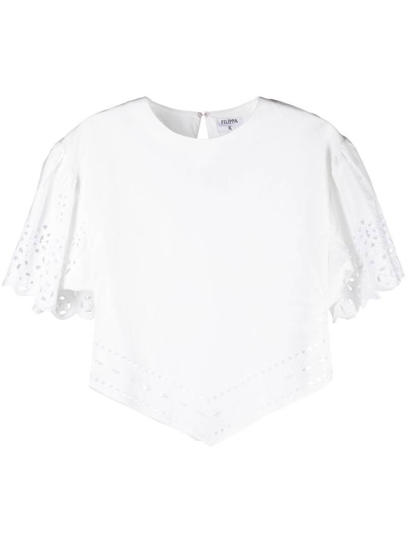 Filippa K short-sleeved embroidered blouse - White von Filippa K