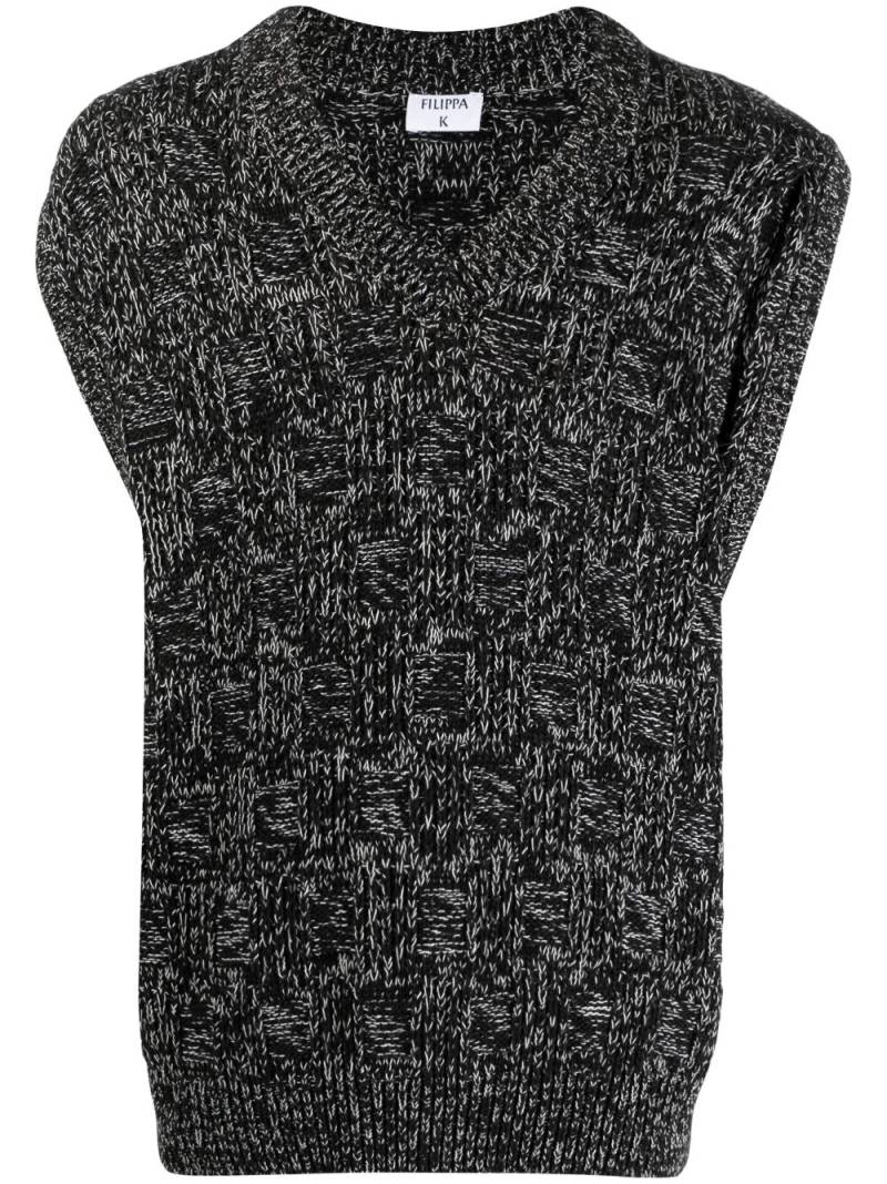 Filippa K square knit vest - Black von Filippa K