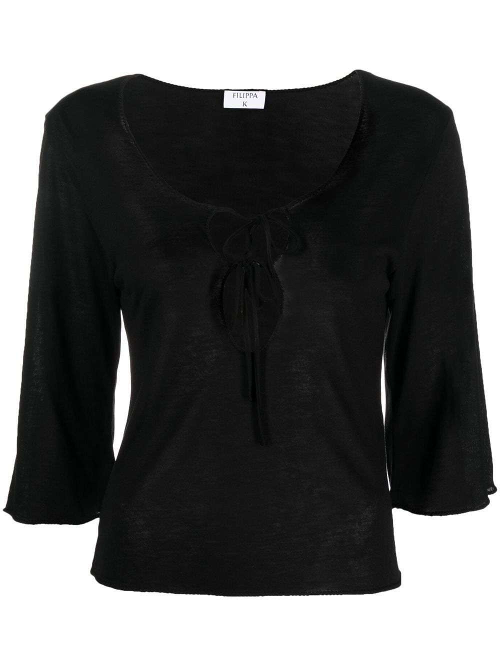 Filippa K tie-detail cropped-sleeve blouse - Black von Filippa K