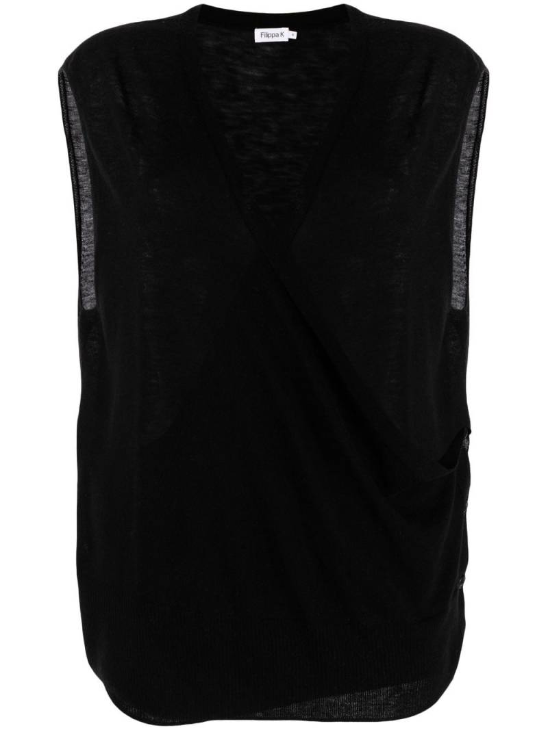 Filippa K v-neck knitted vest - Black von Filippa K