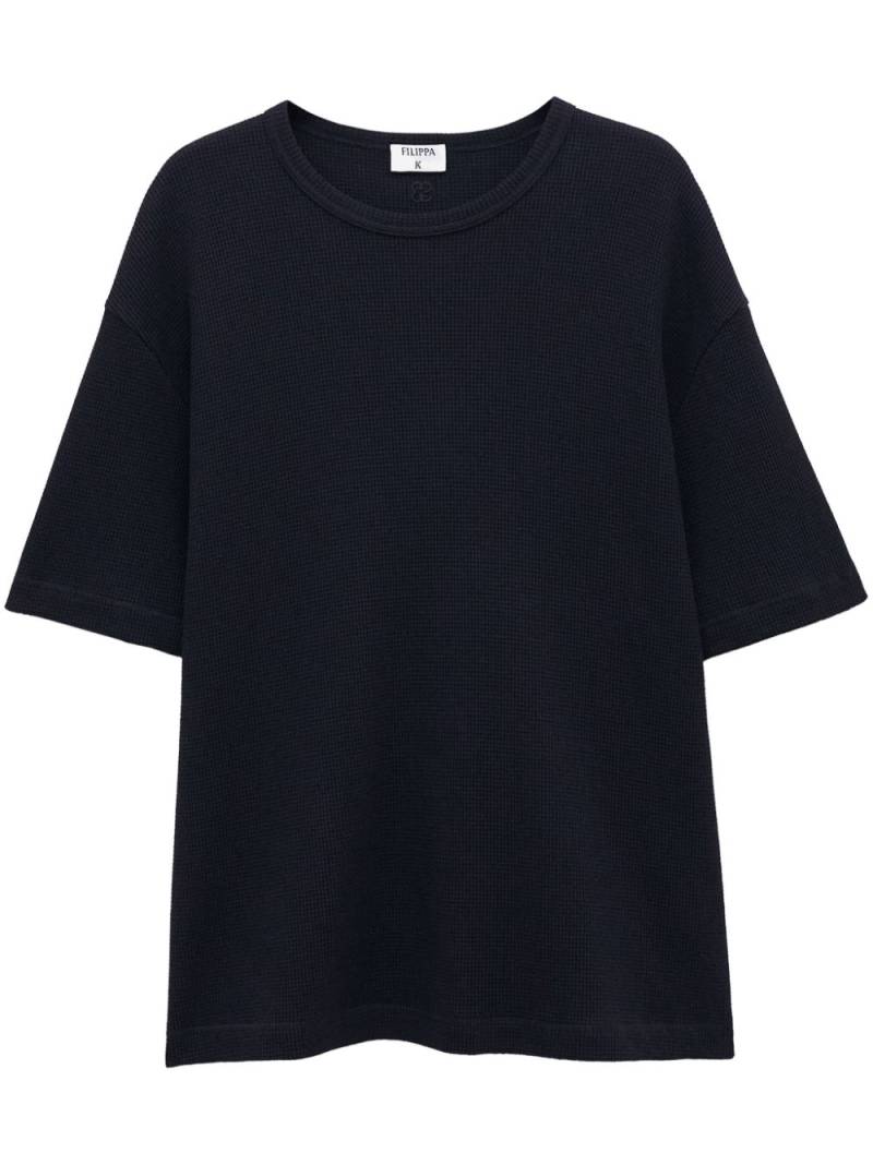 Filippa K waffle texture classic T-shirt - Black von Filippa K