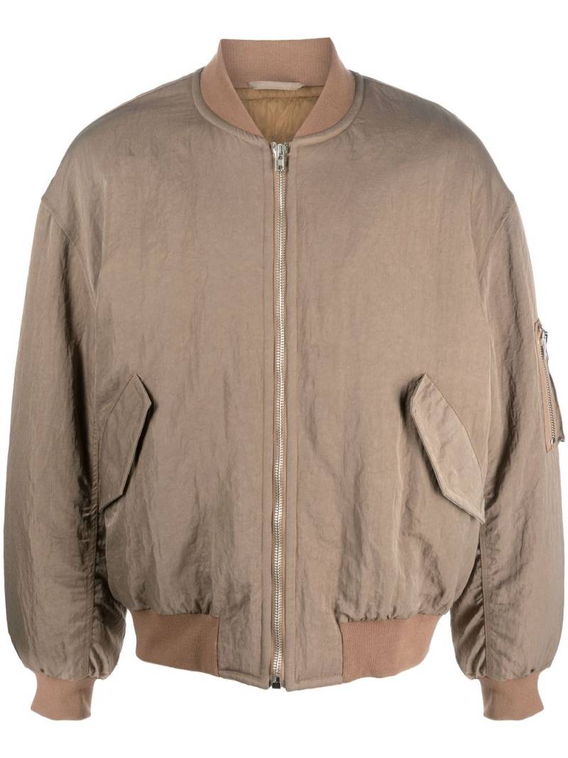 Filippa K zip-up crinkled bomber jacket - Brown von Filippa K