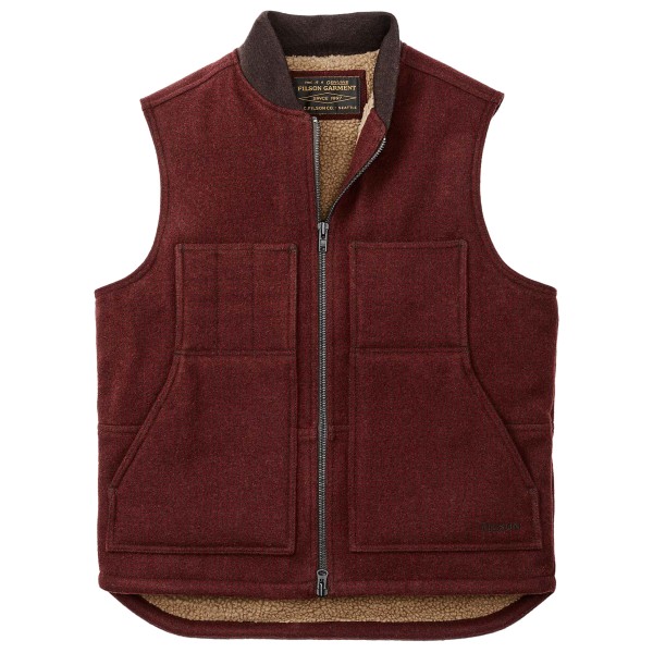 Filson - Lined Mackinaw Wool Work Vest - Wollgilet Gr XS rot von Filson