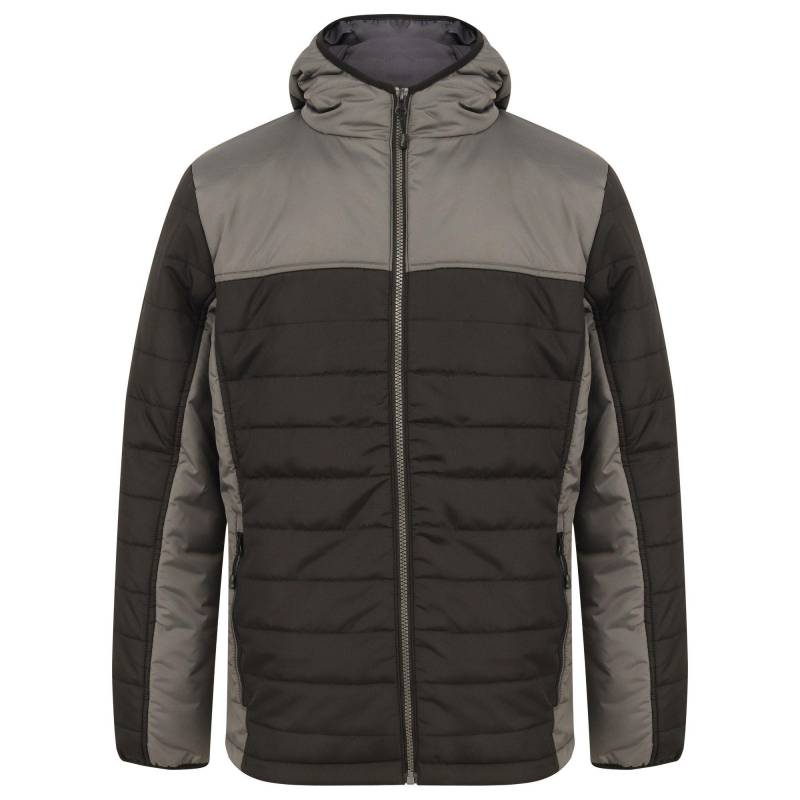 Kapuze Kontrast Padded Jacket Damen Schwarz XXL von Finden & Hales