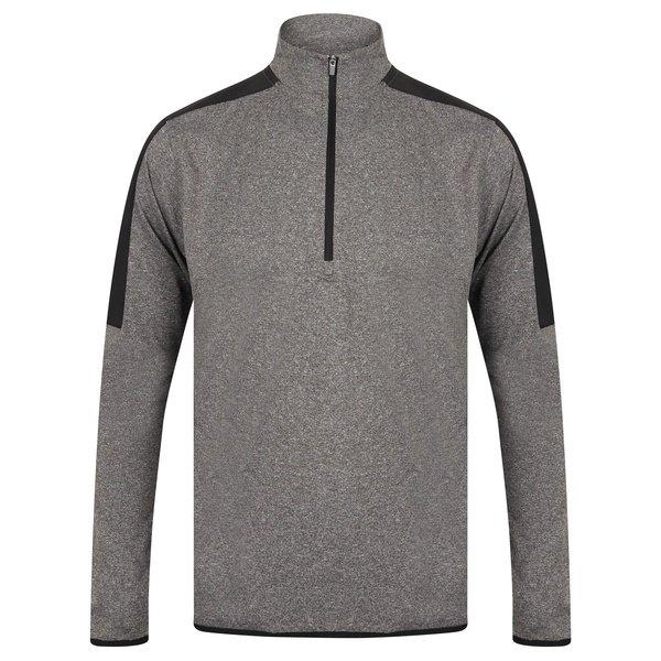 Finden & Hales - Kontrast Zip Midlayer Top, für Herren, Grau, Größe XS von Finden & Hales