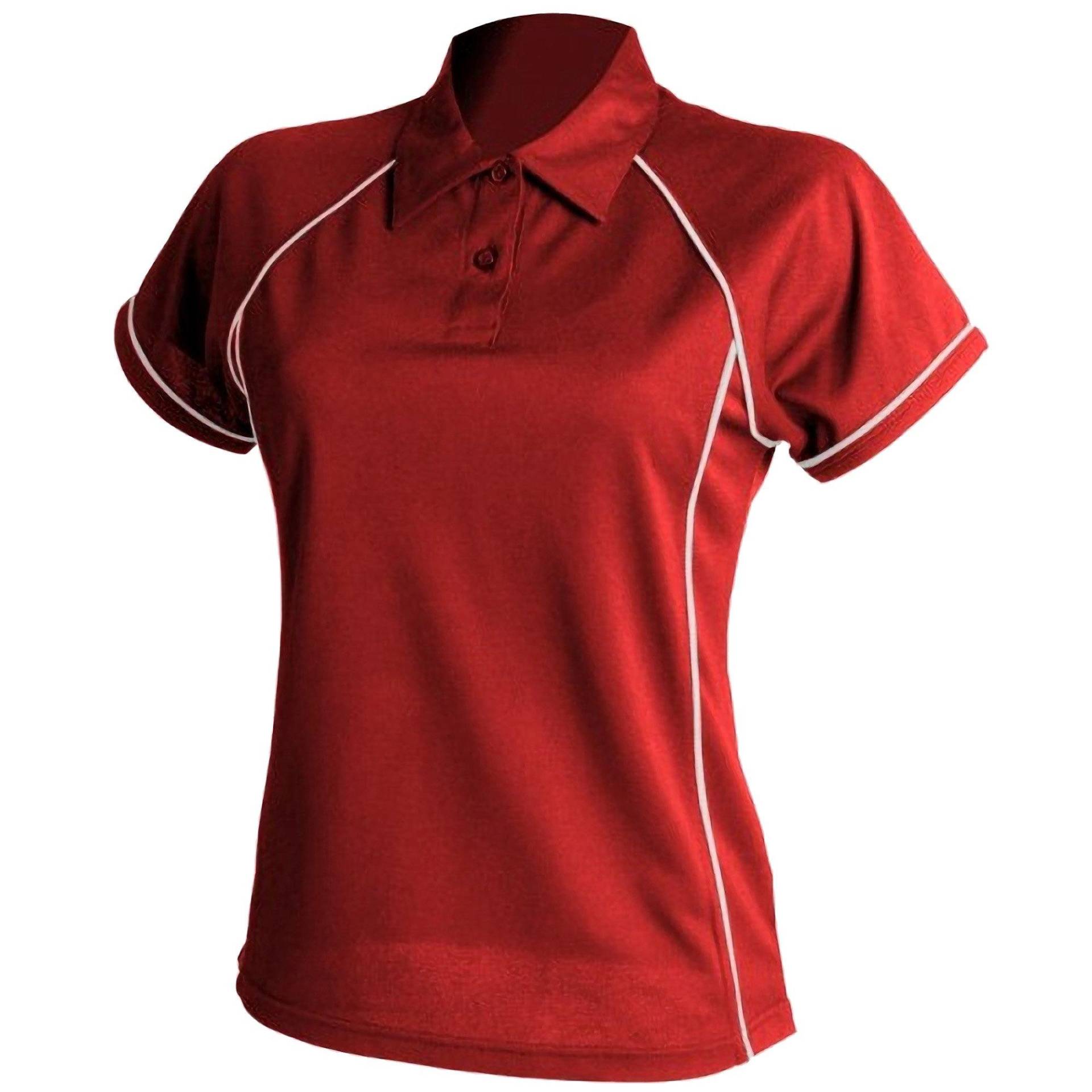 Sport Polo Shirt Coolplus Damen Rot Bunt XXL von Finden & Hales
