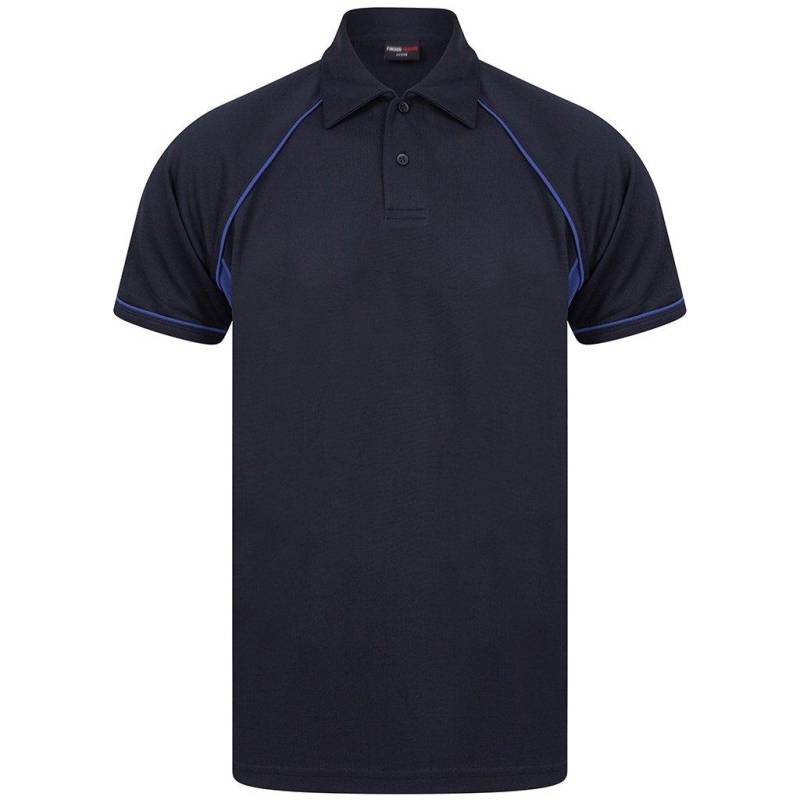 Performance Paspel Polo Shirt Herren Blau M von Finden & Hales