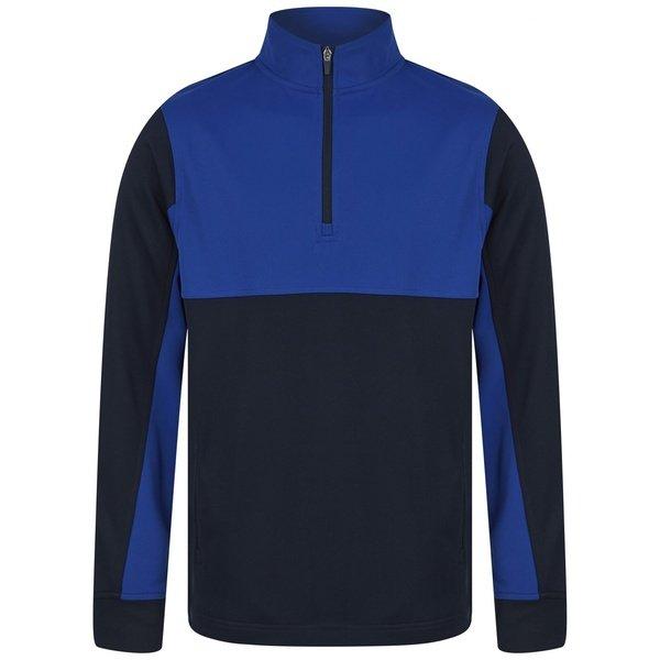 Trainingsjacke Mit Kurzem Reißverschluss Herren Blau 3XL von Finden & Hales