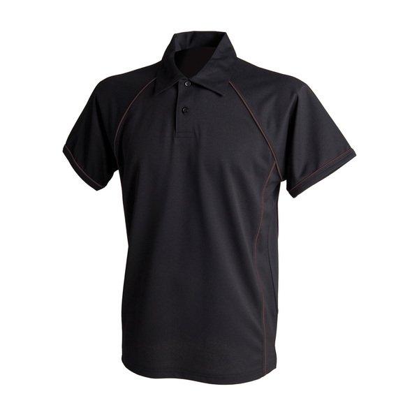 Finden & Hales - Sport PoloShirt, Kurzarm, für Herren, Schwarz, Größe XL von Finden & Hales