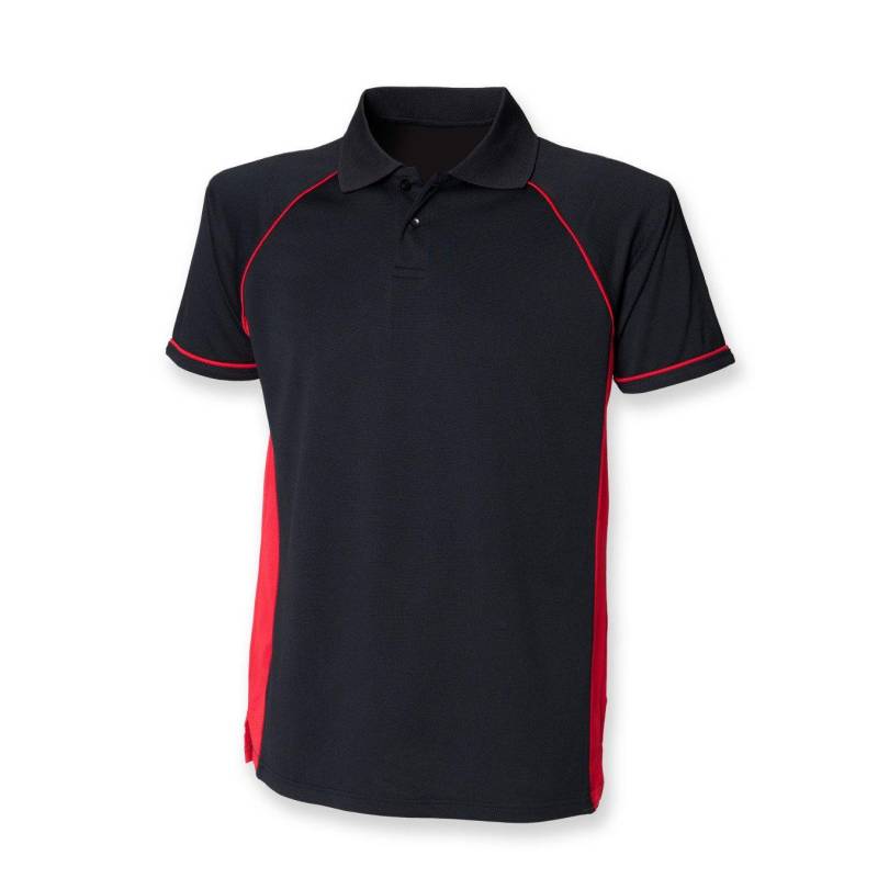 Sport Poloshirt Panel Performance Herren Schwarz L von Finden & Hales