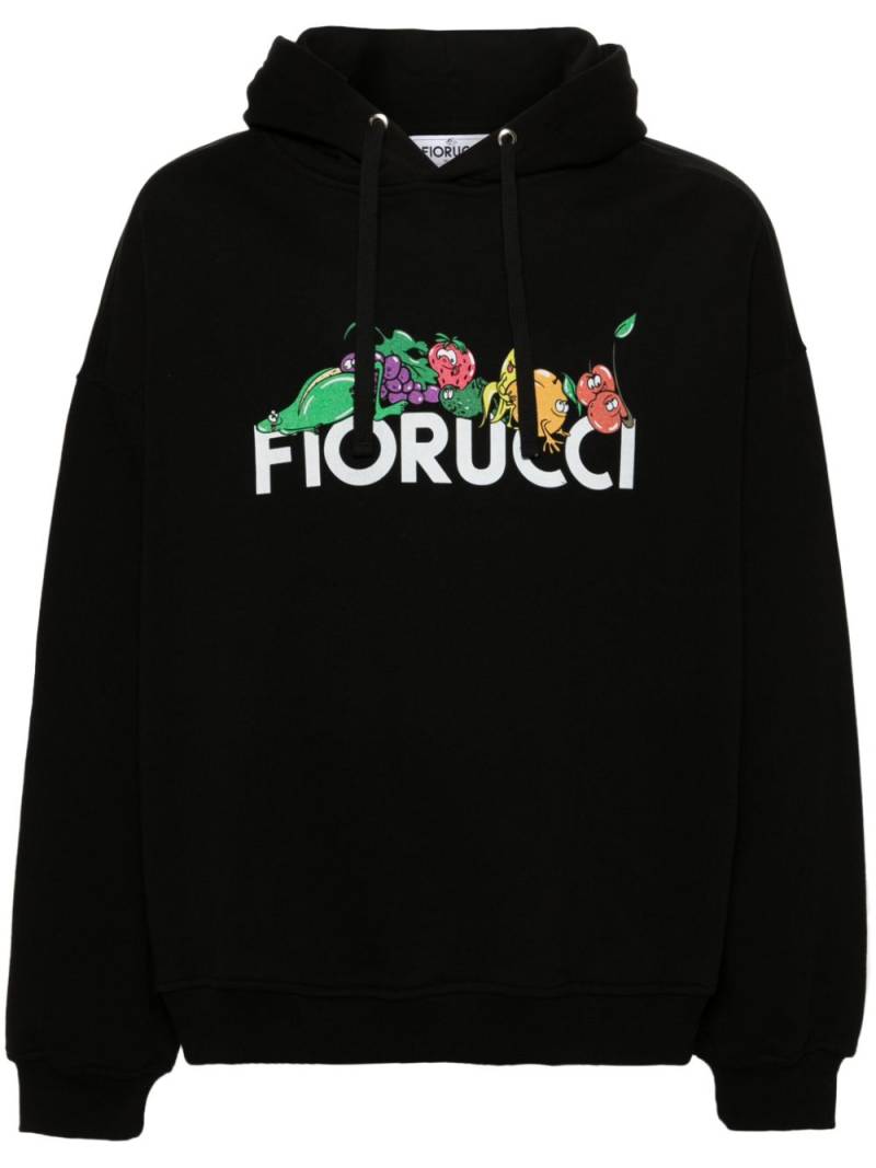 Fiorucci logo-print cotton hoodie - Black von Fiorucci