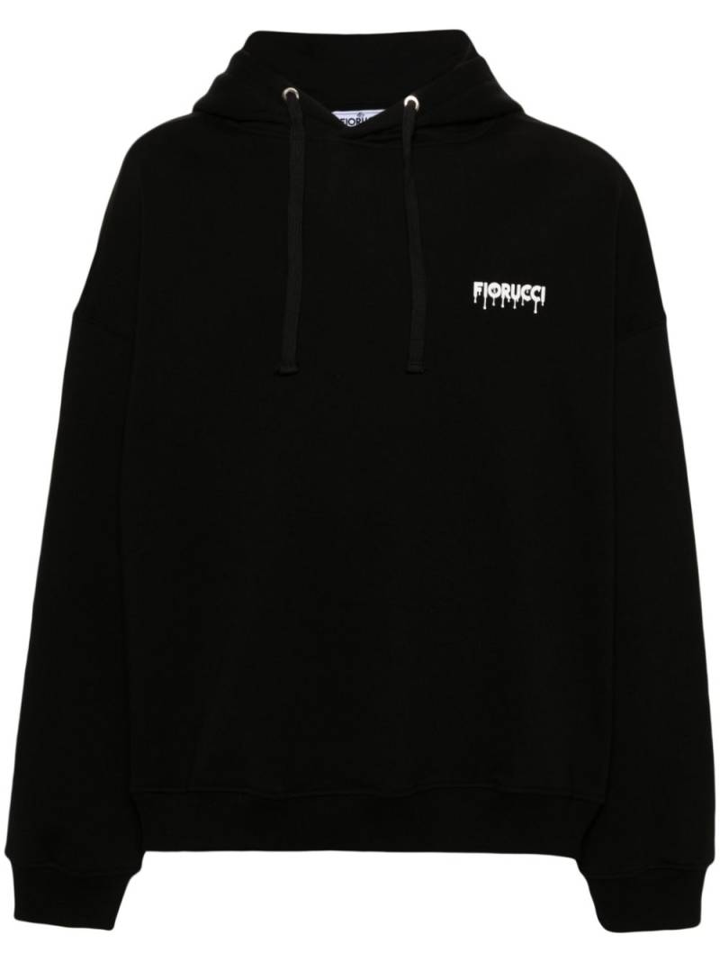 Fiorucci raised-logo cotton hoodie - Black von Fiorucci