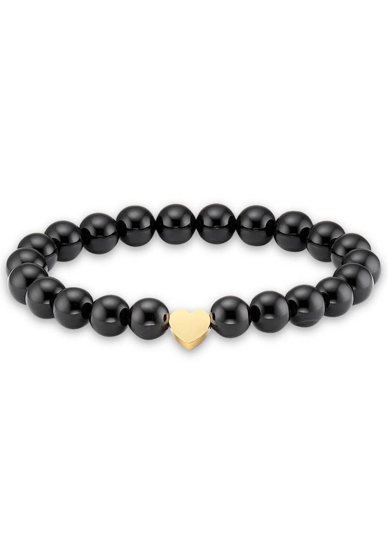 Firetti Armband »Herz mit Kugeln aus Edelstein«, Made in Germany - mit Onyx oder Tigerauge von Firetti