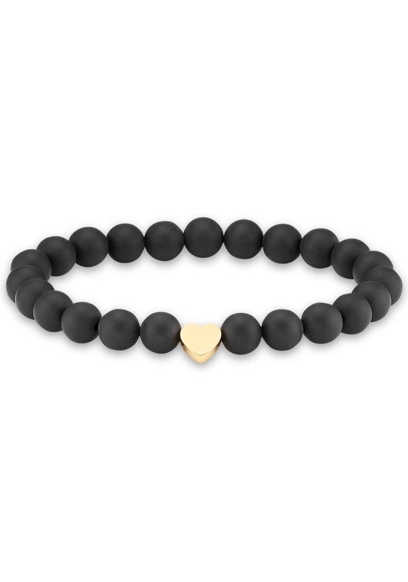 Firetti Armband »Herz mit Kugeln aus Edelstein«, Made in Germany - mit Onyx oder Tigerauge von Firetti