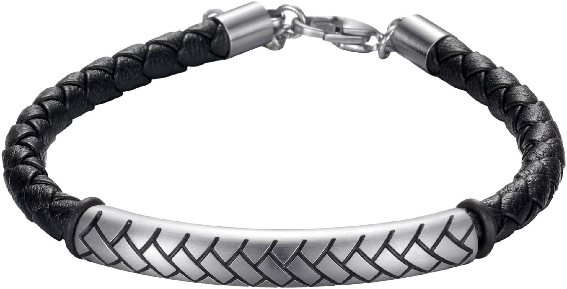 Firetti Armband »Schmuck Geschenk Edelstahl Leder Armschmuck Armkette Loobstprägung« von Firetti