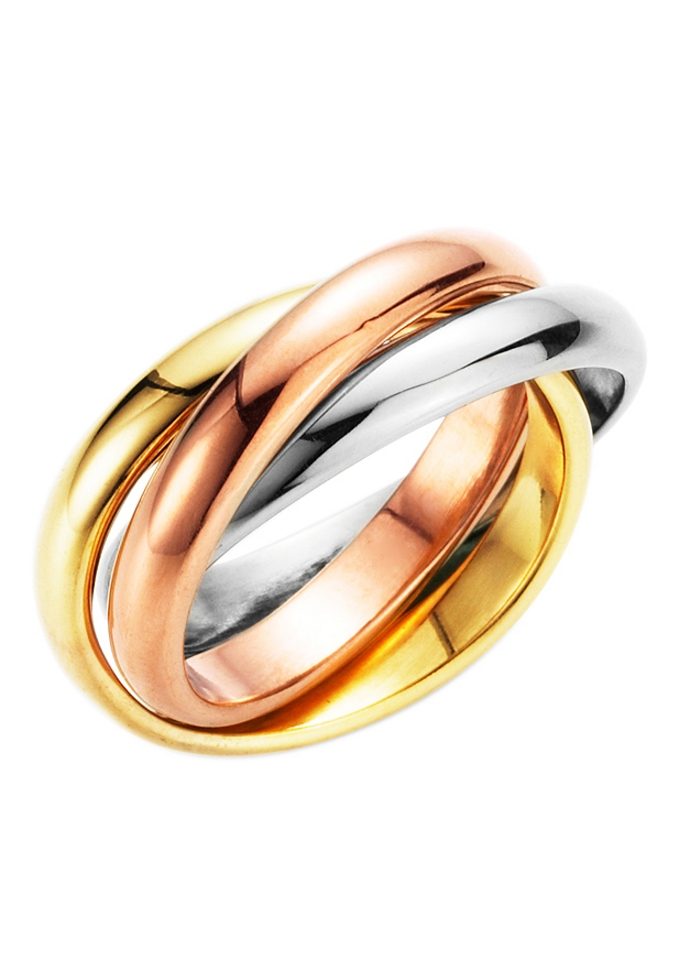 Firetti Fingerring »Schmuck Geschenk, 3-fach verschlungen, tricolor« von Firetti