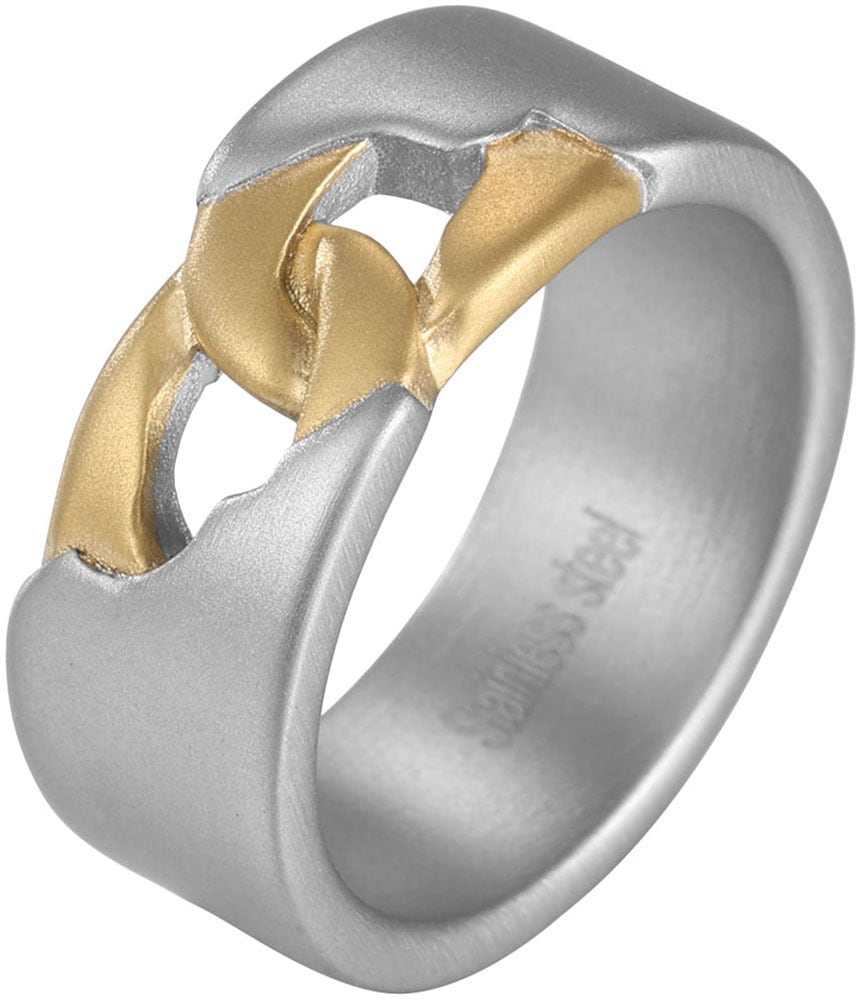 Firetti Fingerring »Schmuck Geschenk Edelstahl Ring Damen Herren Panzerkette Vintage« von Firetti