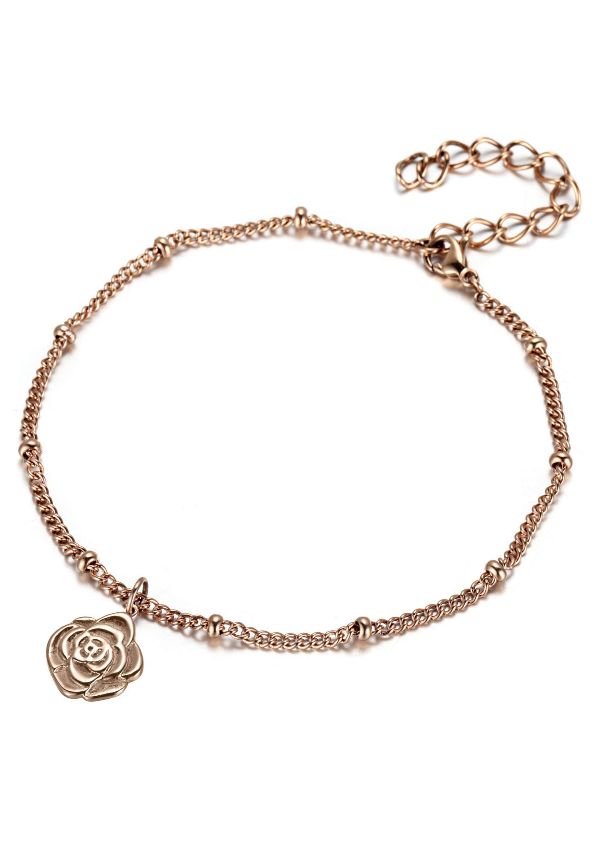 Firetti Fusskette »Schmuck Geschenk, Körperschmuck Blume - Rose, Ankerkette« von Firetti