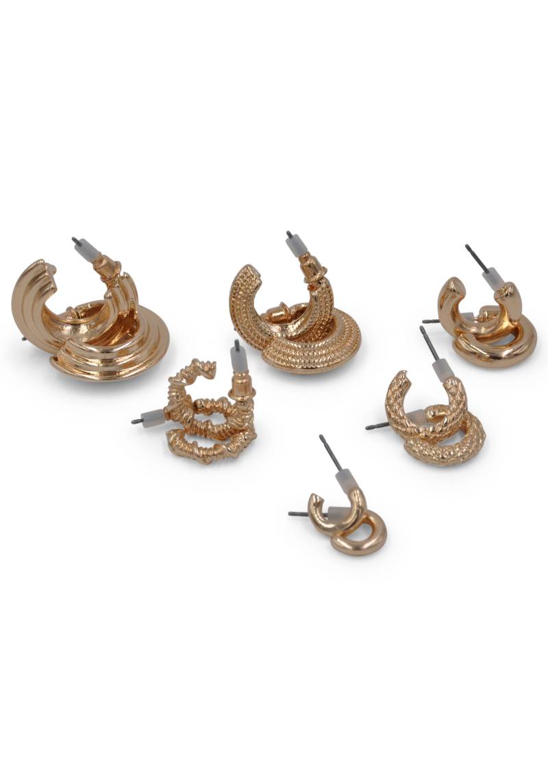 Firetti Ohrstecker-Set »Halbcreolen Set goldfarben«, (Set, 12 tlg.) von Firetti