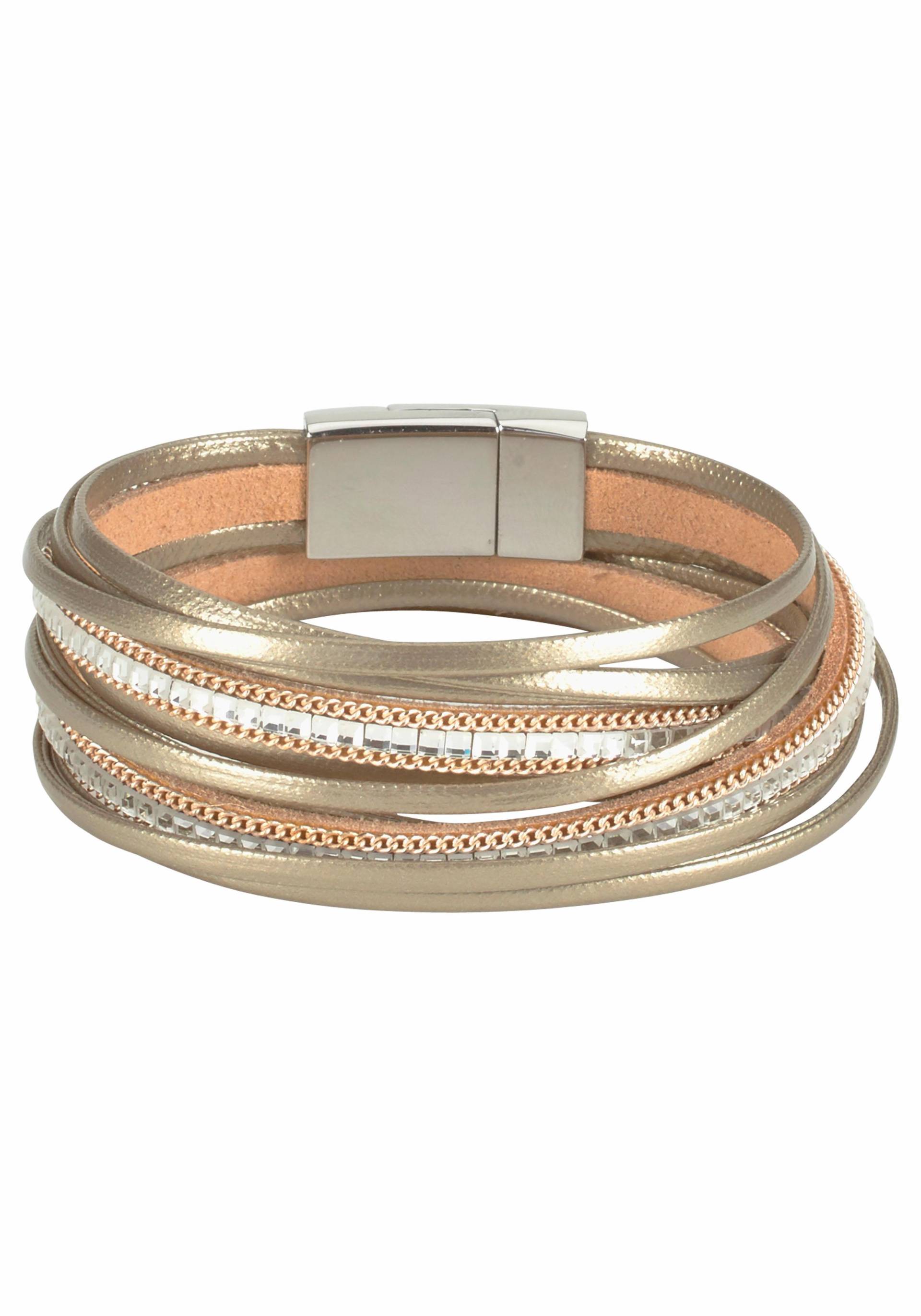 Firetti Wickelarmband »im Metallic Look«, mit Glasstein von Firetti