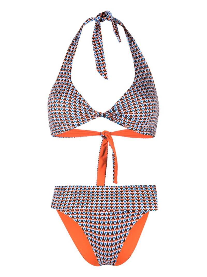 Fisico geometric-pattern reversible bikini set - Orange von Fisico