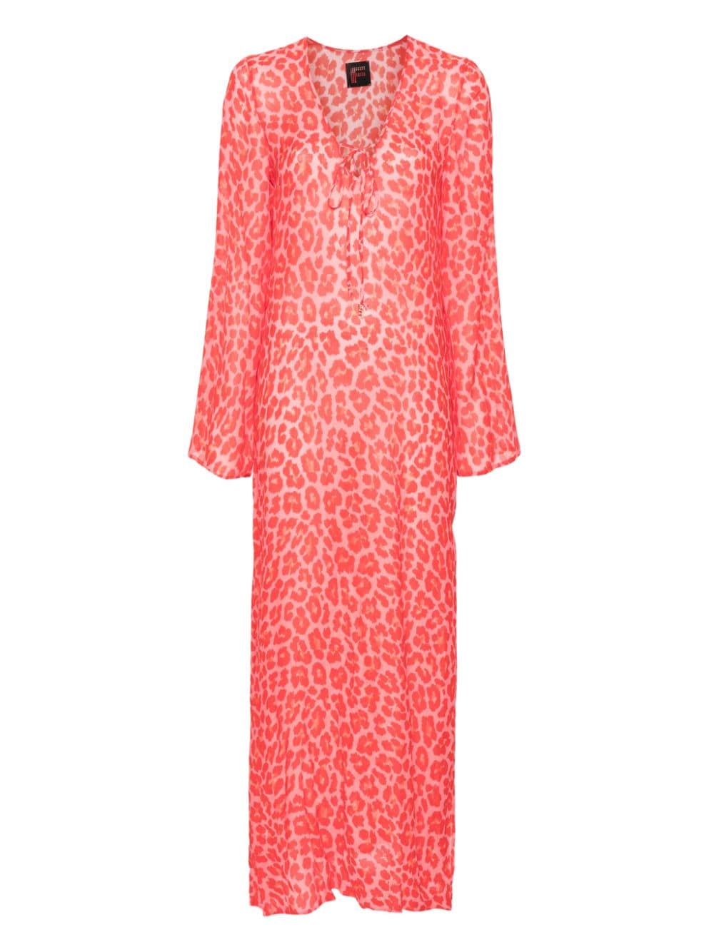 Fisico leopard-print maxi beach dress - Red von Fisico