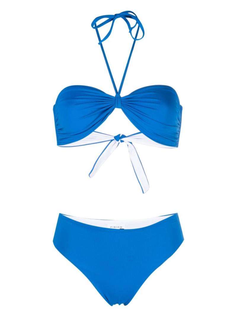 Fisico ruched bandeau bikini set - Blue von Fisico