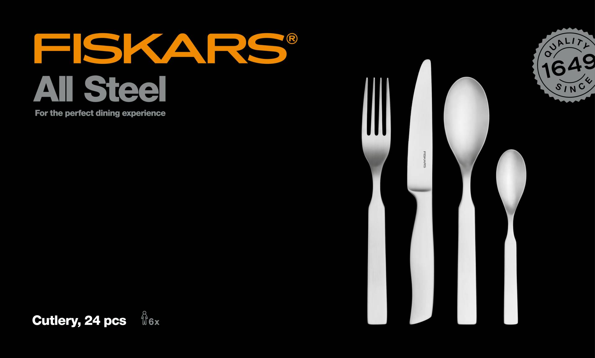 Fiskars Besteck-Set »All Steel Besteck-Set, 24-teilig«, (Set, 24 tlg.) von Fiskars