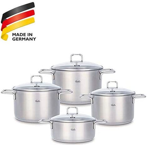 Fissler Topf-Set »Hamburg«, Edelstahl 18/10, (Set, 4 tlg., je 1 Kochtopf Ø 16, 20, 24 cm, 1 Bratentopf Ø 20 cm, mit Deckel), Induktion Made in Germany - Premium Qualität von Fissler