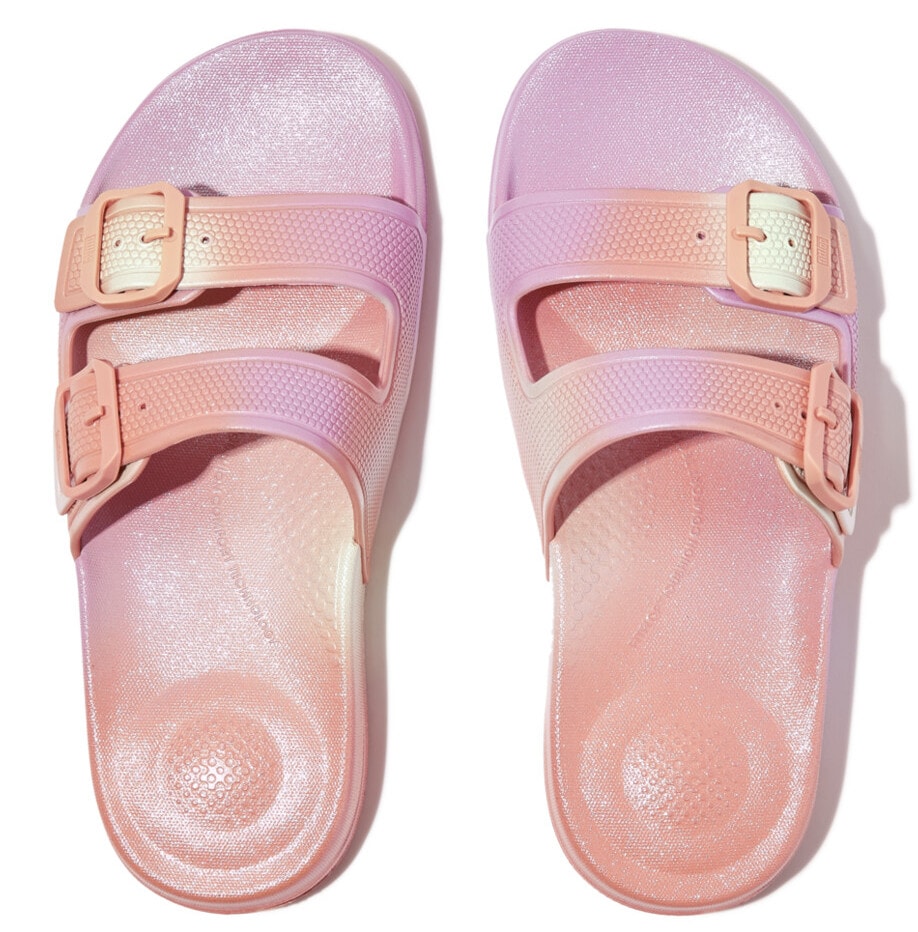 Fitflop Pantolette »IQUSHION IRIDESCENT TWO«, Sommerschuh, Schlappen mit zwei verstellbaren Bandagen von FitFlop