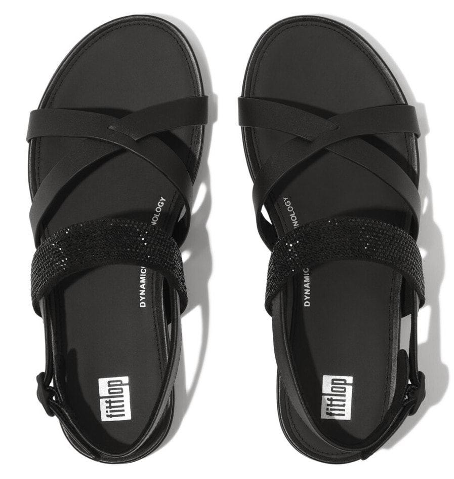 Fitflop Sandale »GRACIE CRYSTAL LEATHER STRAPPY BACK-STRAP SANDALS«, Sommerschuh, Sandalette, Riemchensandale, mit Fersenriemchen von FitFlop