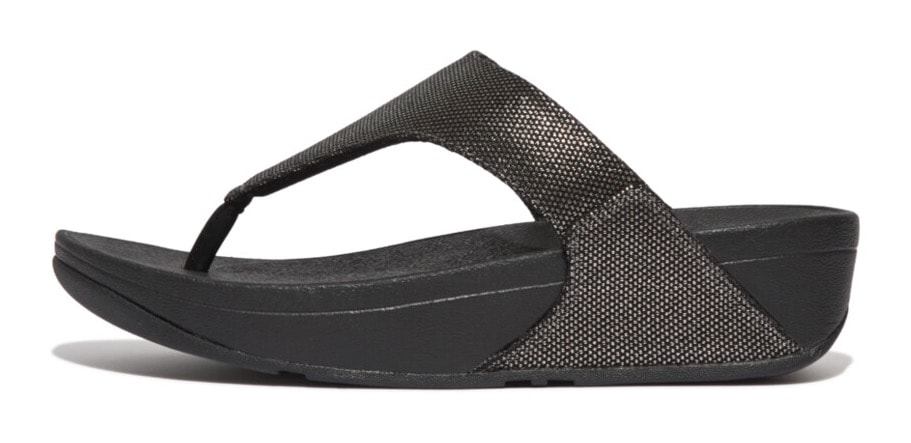 Fitflop Zehentrenner »LULU GLITZ«, Keilabsatz, Sommerschuh, Microwobbleboard - komfortables Fussbett von FitFlop