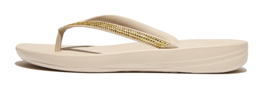 Fitflop Zehentrenner »iQUSHION SPARKLE - CLASSIC«, Keilabsatz, Sommerschuh, Schlappen mit funkelnden Glitzerbesatz von FitFlop