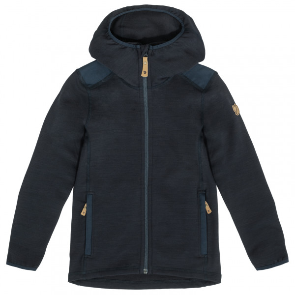 Fjällräven - Kid's Keb Fleece Hoodie - Wolljacke Gr 122 blau/schwarz von Fjällräven