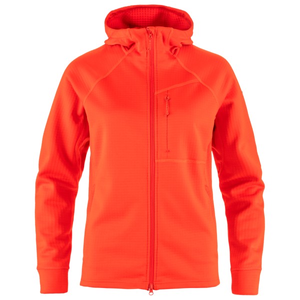 Fjällräven - Women's Abisko Grid Fleece Hoodie - Fleecejacke Gr M;S;XS rot;schwarz;türkis von Fjällräven