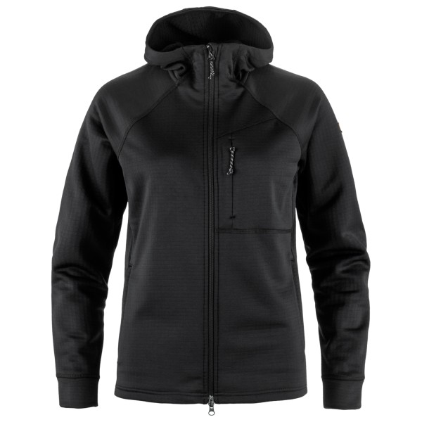 Fjällräven - Women's Abisko Grid Fleece Hoodie - Fleecejacke Gr L schwarz von Fjällräven