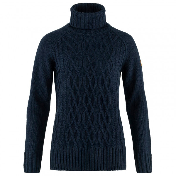 Fjällräven - Women's Övik Cable Knit Roller Neck - Wollpullover Gr L blau von Fjällräven